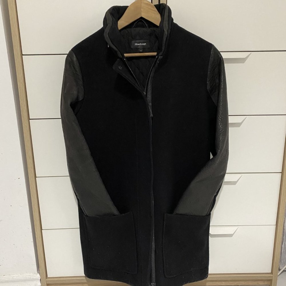 Mackage Azel Wool Leather Insulated Coat - Size Small